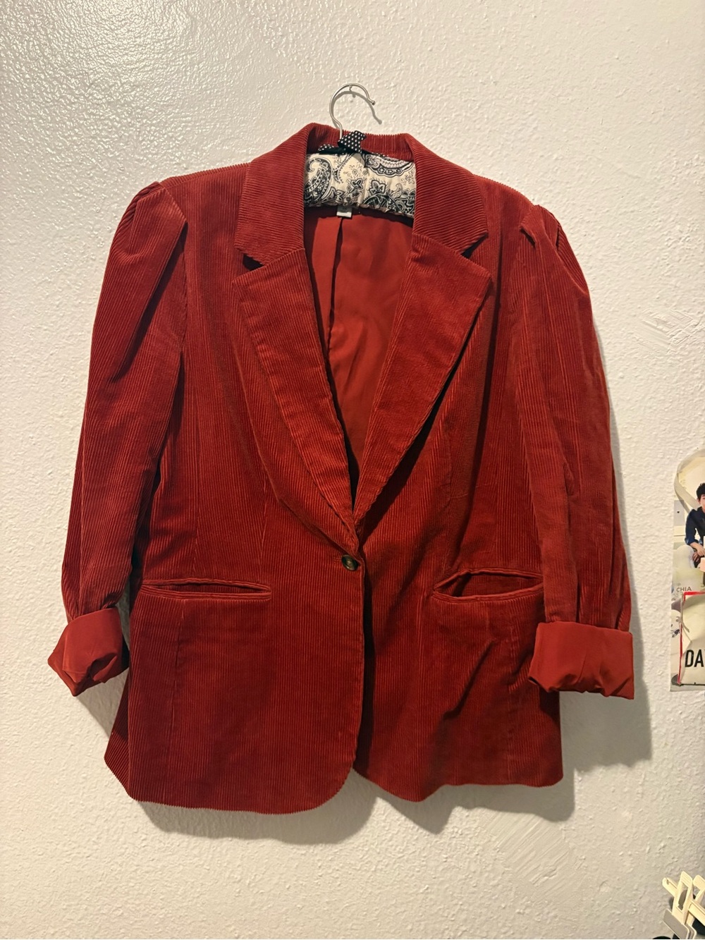 a new day Rust Corduroy Single-Button Blazer